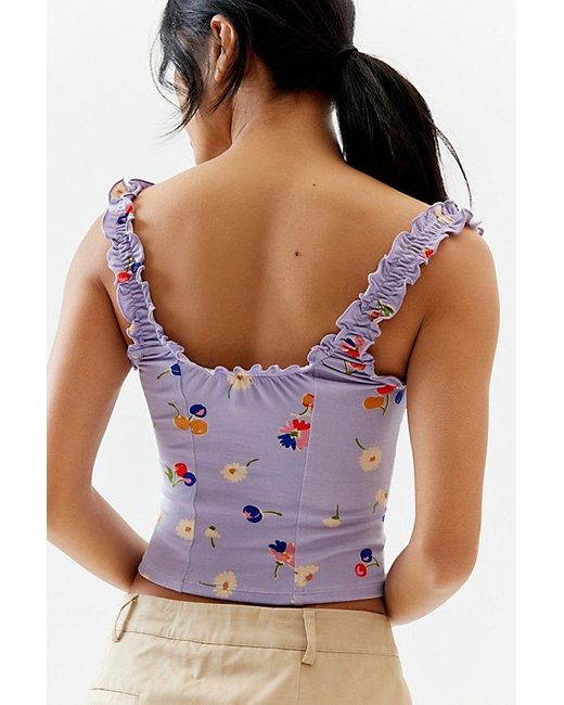 Urban Outfitters Purple Uo Elsa Floral Tank Top