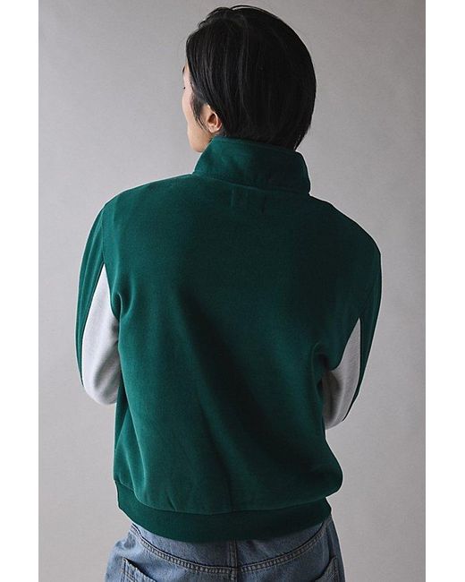 Standard Cloth Green Jump Shot Quarter-Zip Sweatshirt for men