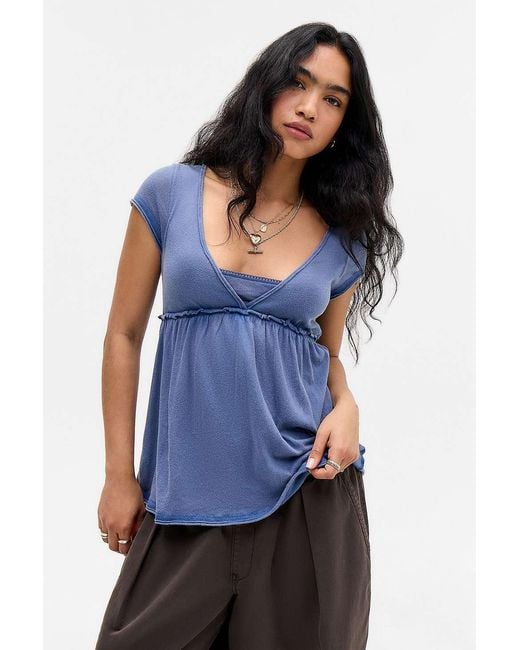 BDG Blue Tina Babydoll Top