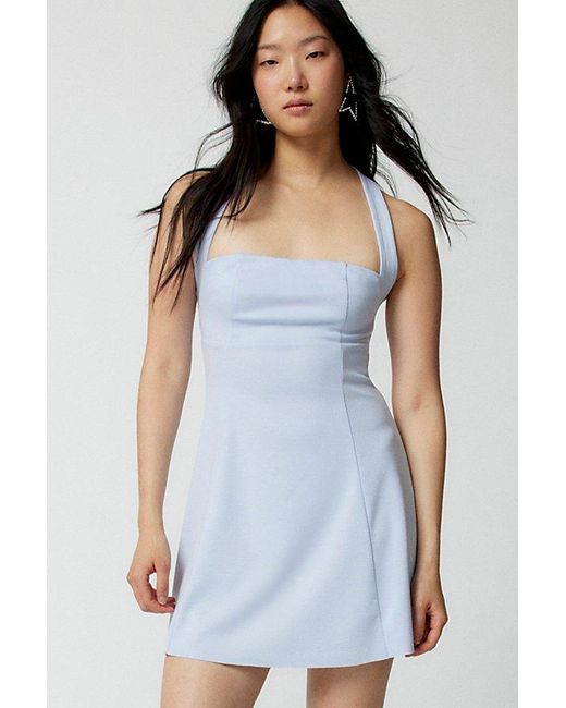 Urban Outfitters Blue Uo Tibby Strappy-Back Mini Dress