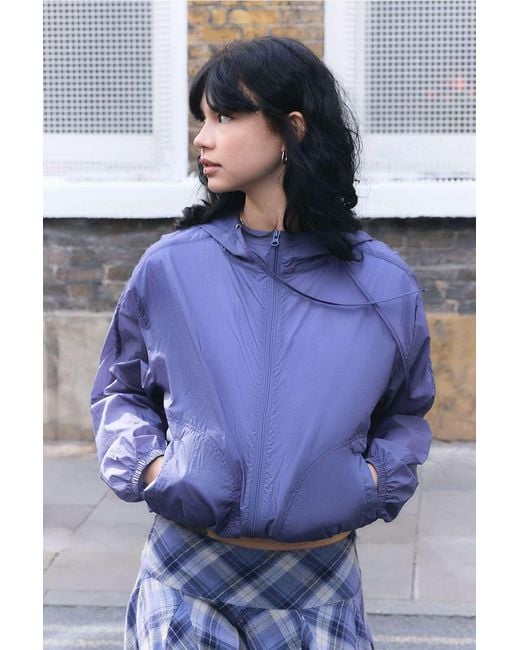 Urban Outfitters Blue Uo Sheer Shell Jacket