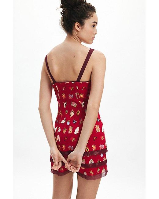 kimchi blue lyla bow detail mini dress Kimchi Blue Lyla Bow Detail Mini Dress in Red