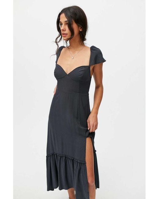 Urban Outfitters Black Uo Siren Strappy Back Midi Dress