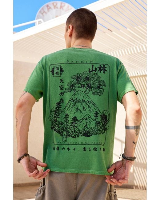 Urban Outfitters Uo Green Sanrin Peak T-shirt for men
