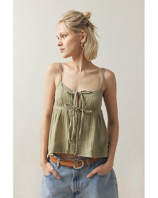 Out From Under Green Mila Gauze Flyaway Cami