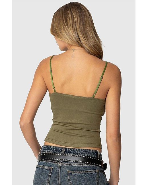 Edikted Green Layered Bra Cowl Neck Top