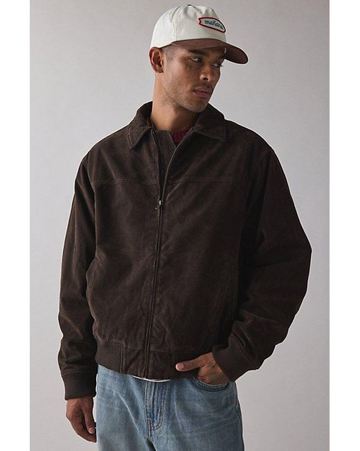 BDG Black Eric Suedette Bomber Jacket for men