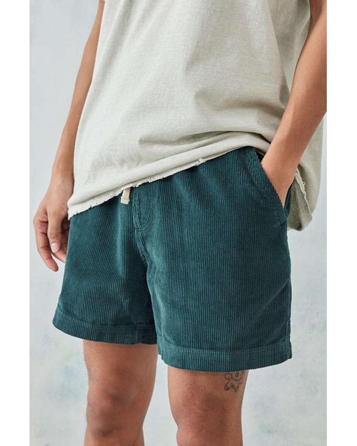 BDG Green Teal Corduroy Shorts for men