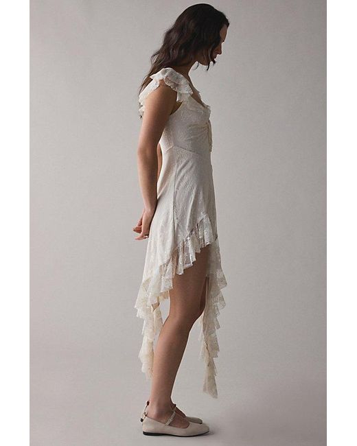 Urban Outfitters Uo Hyacinth Lace Spliced Midi Dress in White