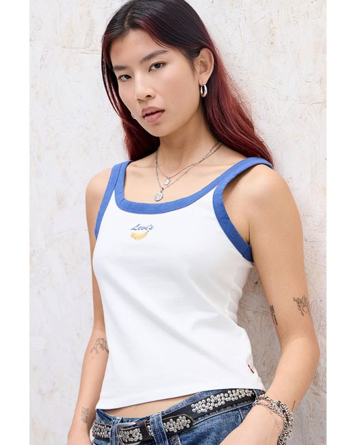 Levi's White Banana Essential Tank Top