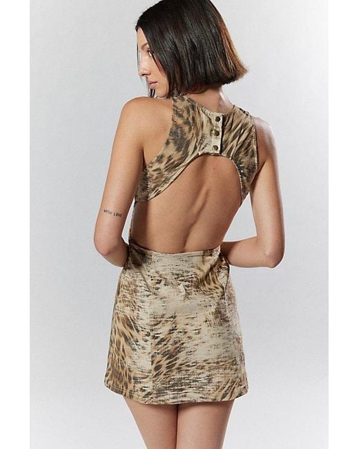 Silence + Noise Lilith Cutout Shift Dress in Natural