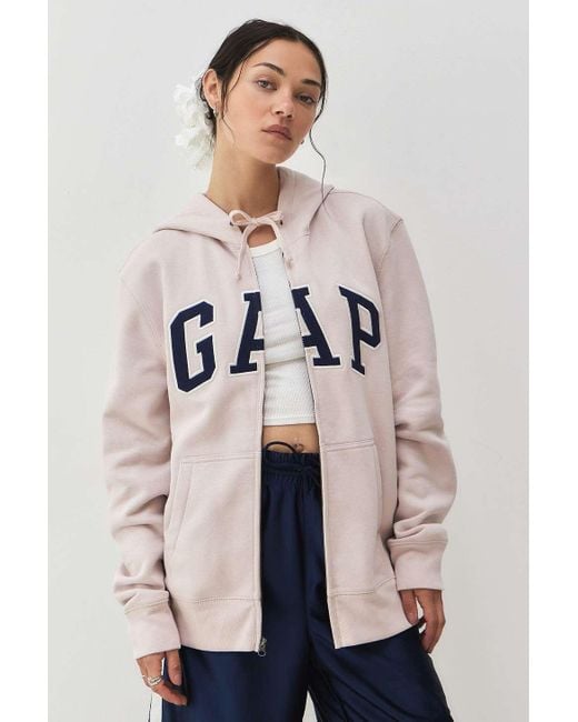 Gap Rose Heritage Logo Zip up Hoodie in Natural Lyst UK