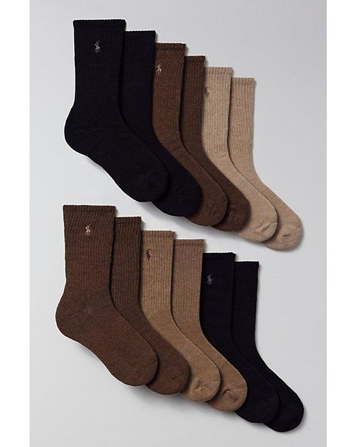 Polo Ralph Lauren Black Casual Crew Sock 6-Pack for men
