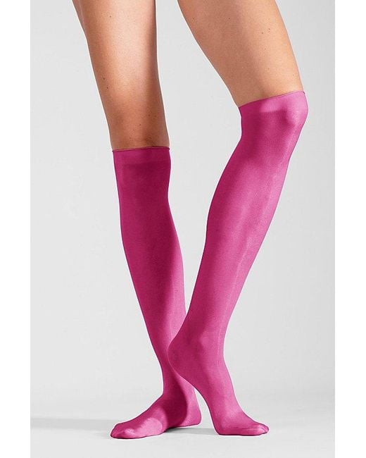 LECHERY Pink Lechery Shiny Sheer Knee-High Sock Set