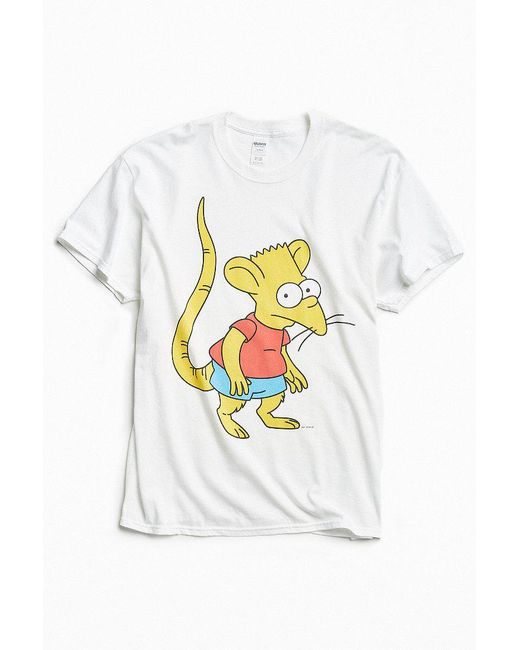 Urban Outfitters White The Simpsons Rat Boy Tee for men