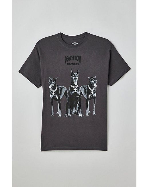 Urban Outfitters Black Death Row Records Classic Doberman Tee for men