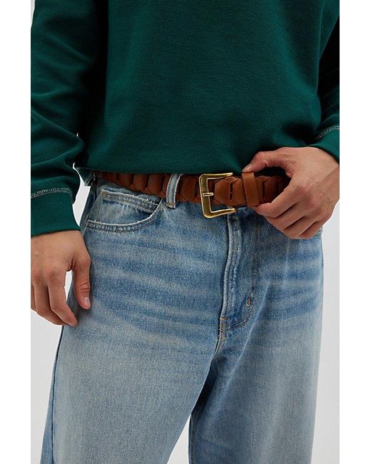Urban Outfitters Blue Woven Leather Belt for men
