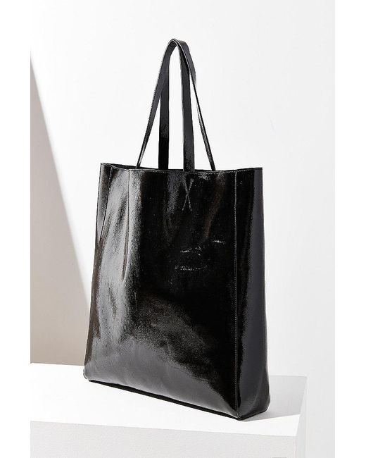 Urban Outfitters Black Patent Faux Leather Tote Bag