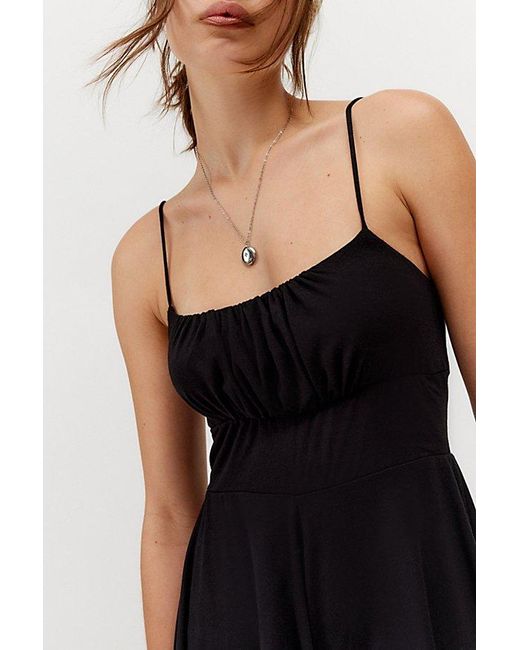 Urban Outfitters Black Uo Emma Square Neck Romper