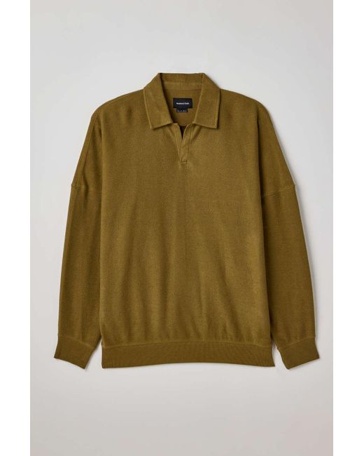 Standard Cloth Green Astro Collared Sweatshirt In Olive,at Urban Outfitters for men