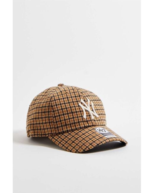 '47 Uo Exclusive Yankees Brown Check Baseball Cap for men