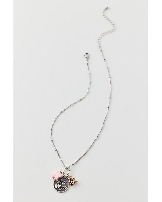 Urban Outfitters Natural I Love You Charm Necklace