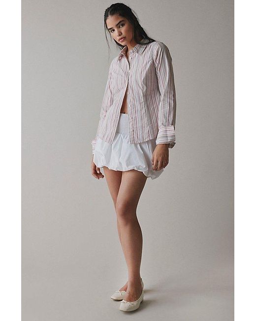 Urban Outfitters Gray Uo Leilani Slim Button Up Shirt Top