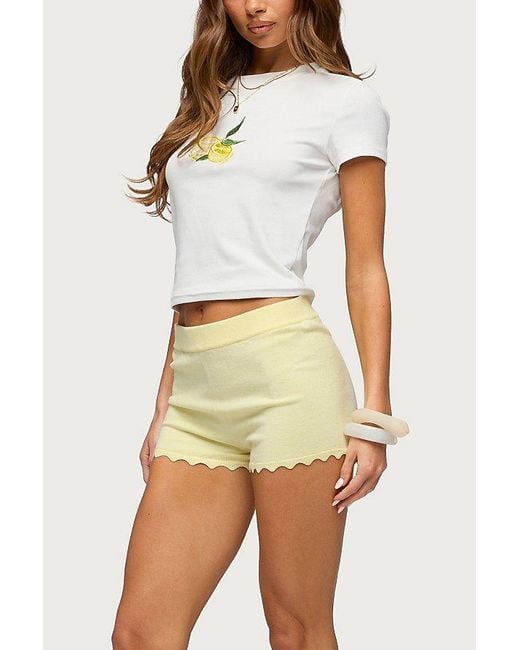Edikted White Lemon Patch T Shirt Top