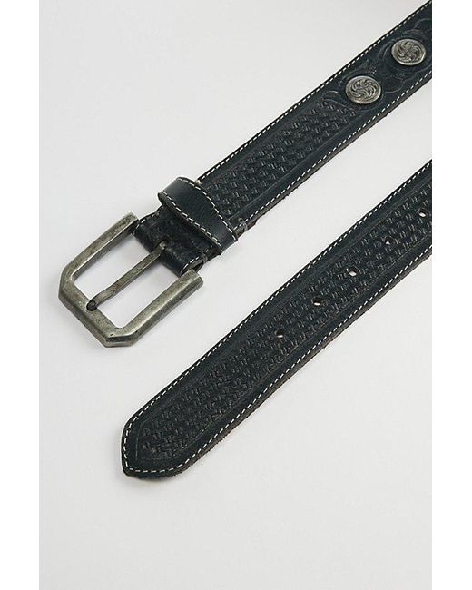 Urban Outfitters Green Tooled Western Belt for men