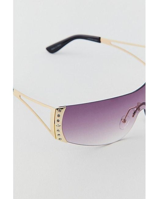 Urban Outfitters Multicolor Chrissy Metal Shield Sunglasses