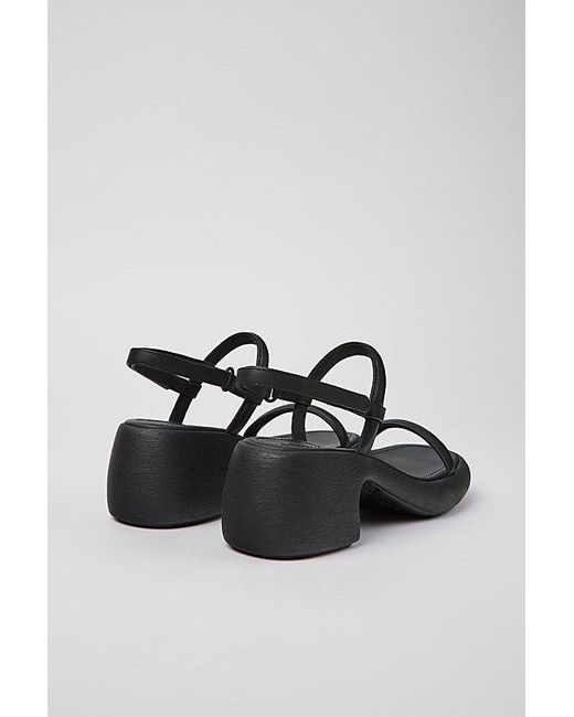 Camper Gray Thelma Leather Heeled Sandal