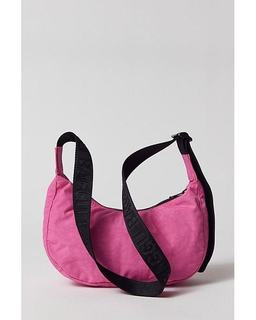 Baggu Pink Small Nylon Crescent Bag