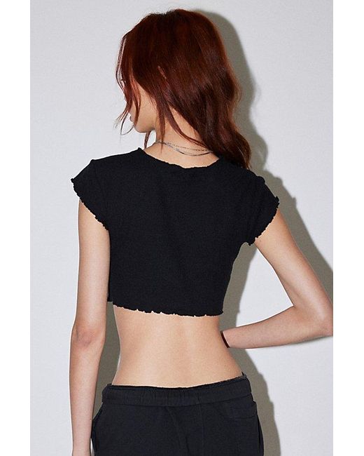 Out From Under Black Sandstorm Tie-Front Cropped Top