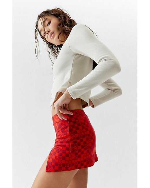 Urban Outfitters Red Uo Grace Knit Micro Mini Skort
