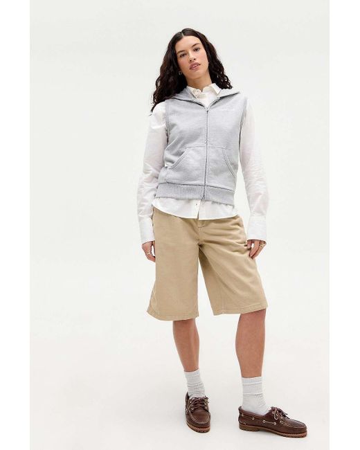 iets frans White Sleeveless Zip-through Hoodie