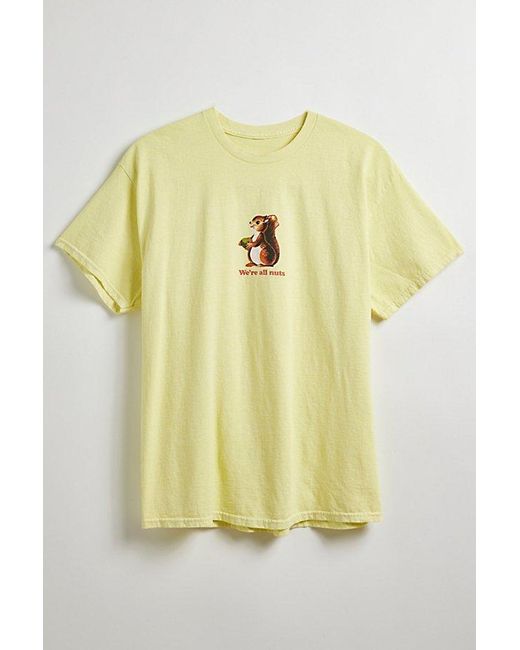 Urban Outfitters Yellow We'Re All Nuts Tee for men