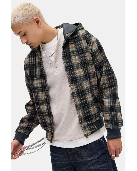 BDG Black Rex Check Skate Hoodie M At Urban Outfitters for men