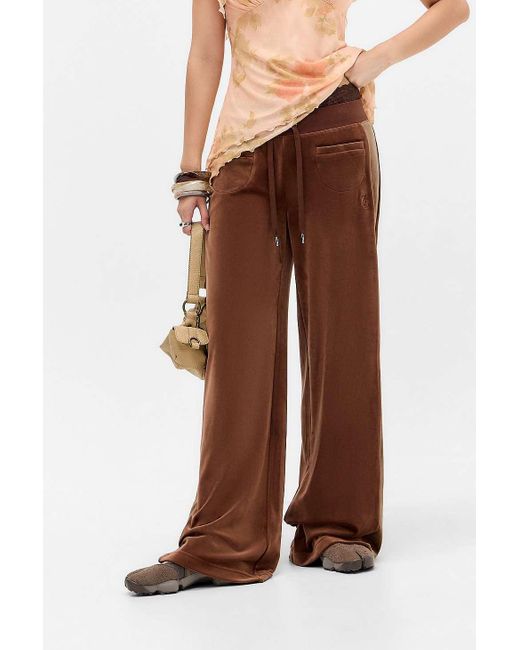 Juicy Couture Brown Chocolate Ida Panel Wide Leg Joggers