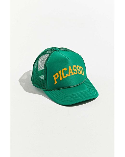 Urban Outfitters Green Picasso Trucker Hat for men