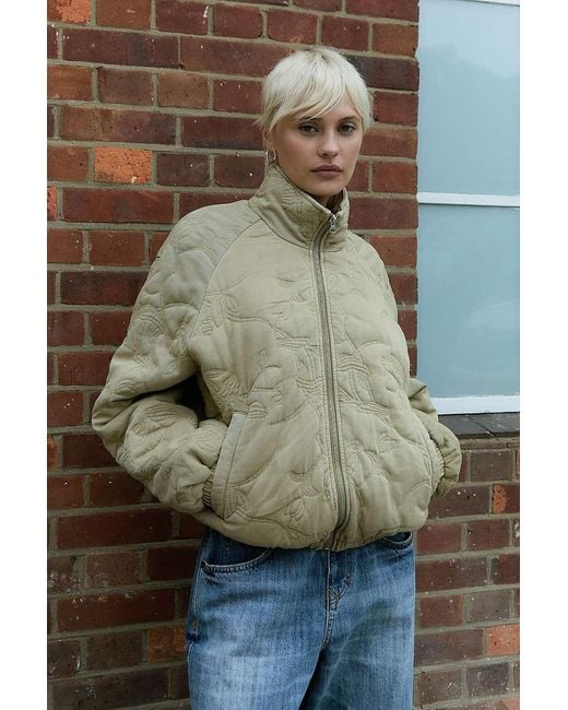 BDG Green Bailey Embroidered Bomber Jacket