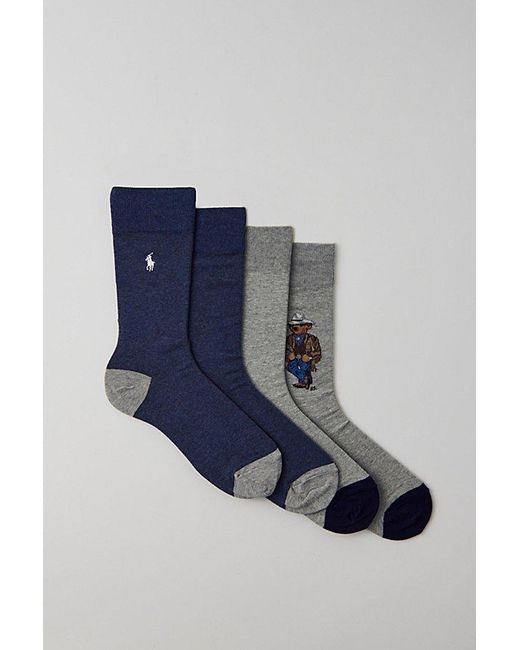 Polo Ralph Lauren Blue Cowboy Bear Crew Sock 2-Pack for men