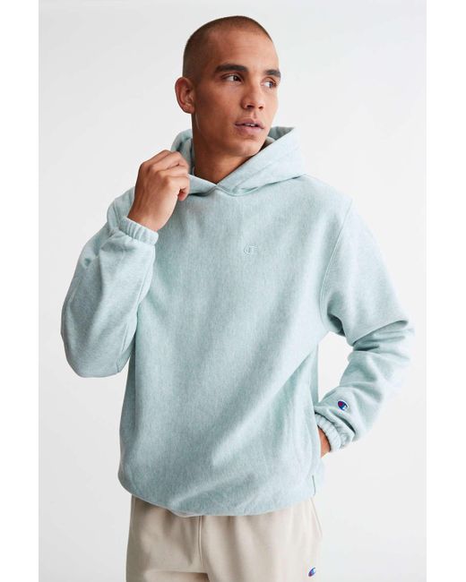 Champion Uo Exclusive Reverse Weave Open Hem Hoodie Sweatshirt in Blue for  Men | Lyst