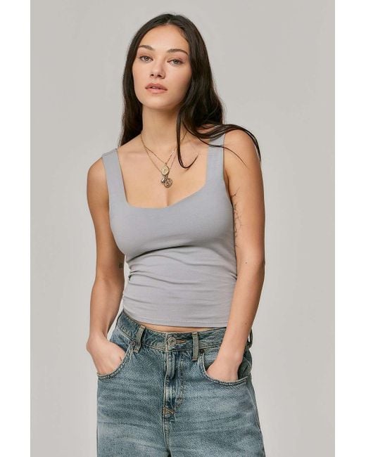 Silence + Noise Gray Silence + Noise Cairo Built-in Bralette Tank Top