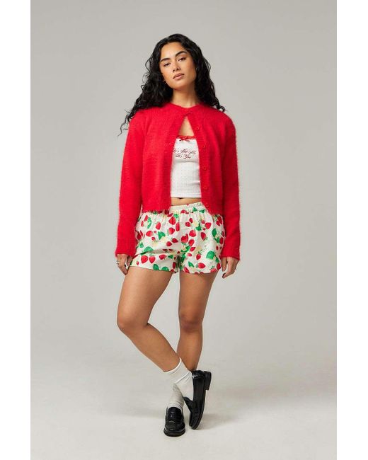 Motel Red Laboxe Strawberry Shorts Xs At Urban Outfitters