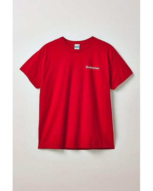 Urban Outfitters Red Budweiser Label Graphic Tee for men