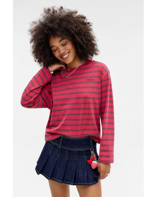 BDG Red Kai Boxy Long Sleeve T-shirt