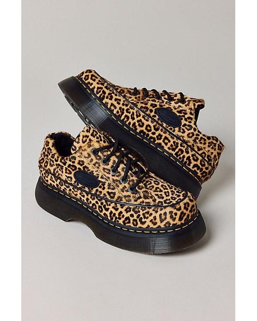 Dr. Martens Gray Buzz Leopard Print 5-Eye Shoe