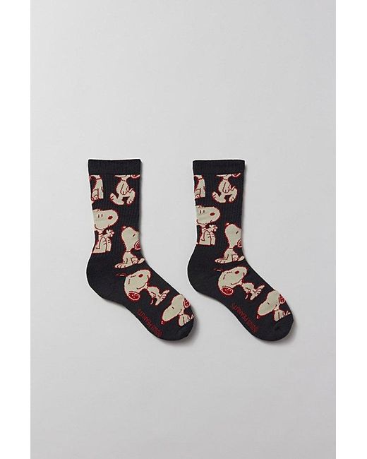 Urban Outfitters Blue Peanuts Snoopy All Over Print Crew Sock for men