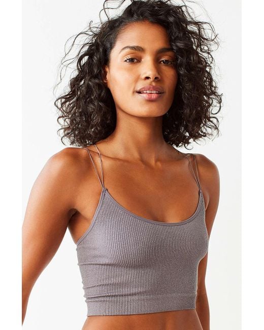 Out From Under Gray Cindy Sparkle Seamless Cropped Cami