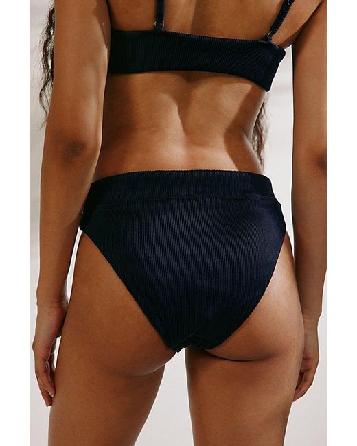 Out From Under Black Kelly Ribbed High-Cut Bikini Bottom